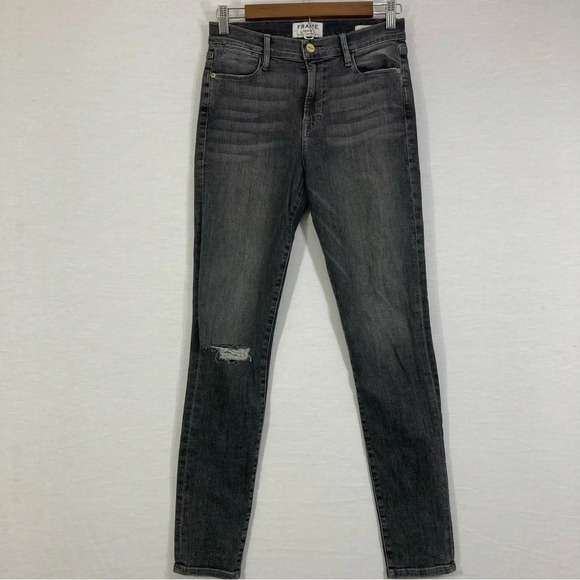 Frame Denim Le High Skinny Light Distressed Jeans Size 27 - Picture 1 of 10